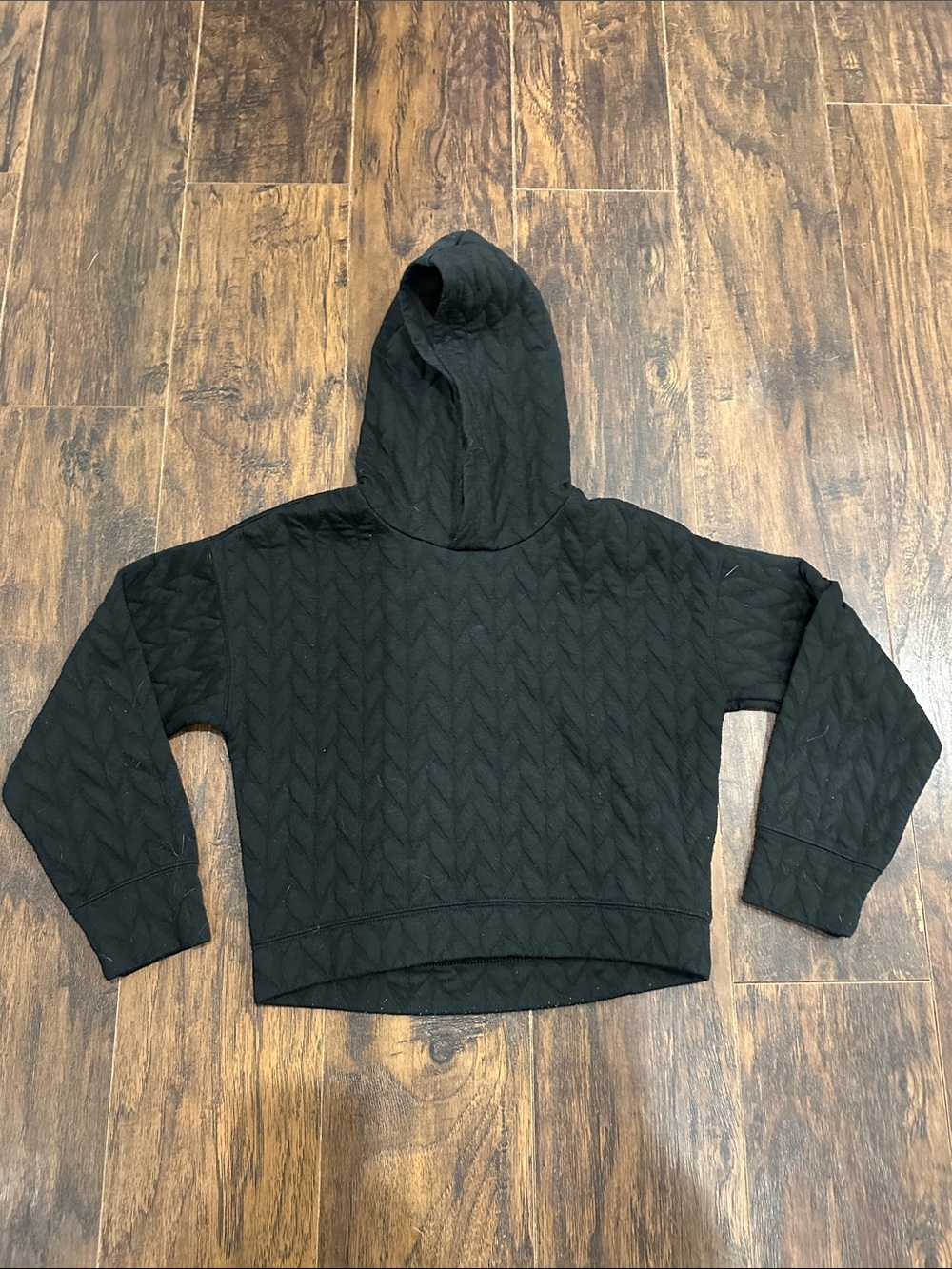 DSG Youth Black Quilted Hooded Crop Top